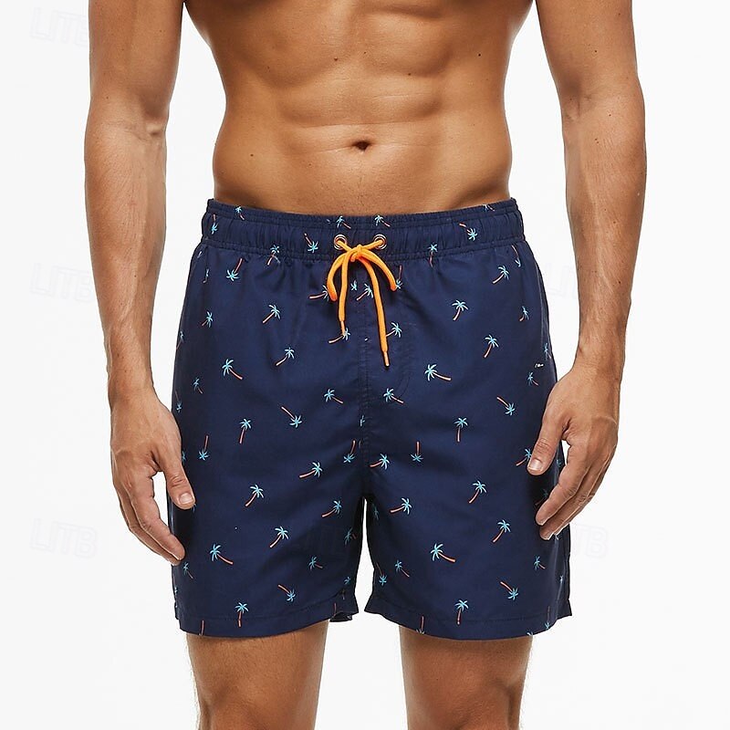Men's Swim Trunks Swim Shorts Board Shorts Bathing Suit Drawstring with Pockets Swimming Surfing Beach Water Sports Printed Summer Spring