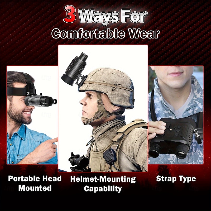 Infrared Night Vision Goggles for Adults Rechargeable Binoculars with 2.7-Inch Screen 1080P FHD Video & Photo 8x Optical and Digital Zoom Compatible with MICH Helmet4