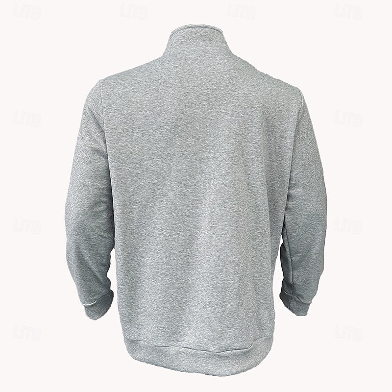 Men's Sweatshirt Quarter Zip Sweatshirt Black Army Green Red Navy Blue Light Grey Half Zip Plain Pocket Sports & Outdoor Daily Holiday Casual Tactical Spring &  Fall Clothing Apparel Hoodies3