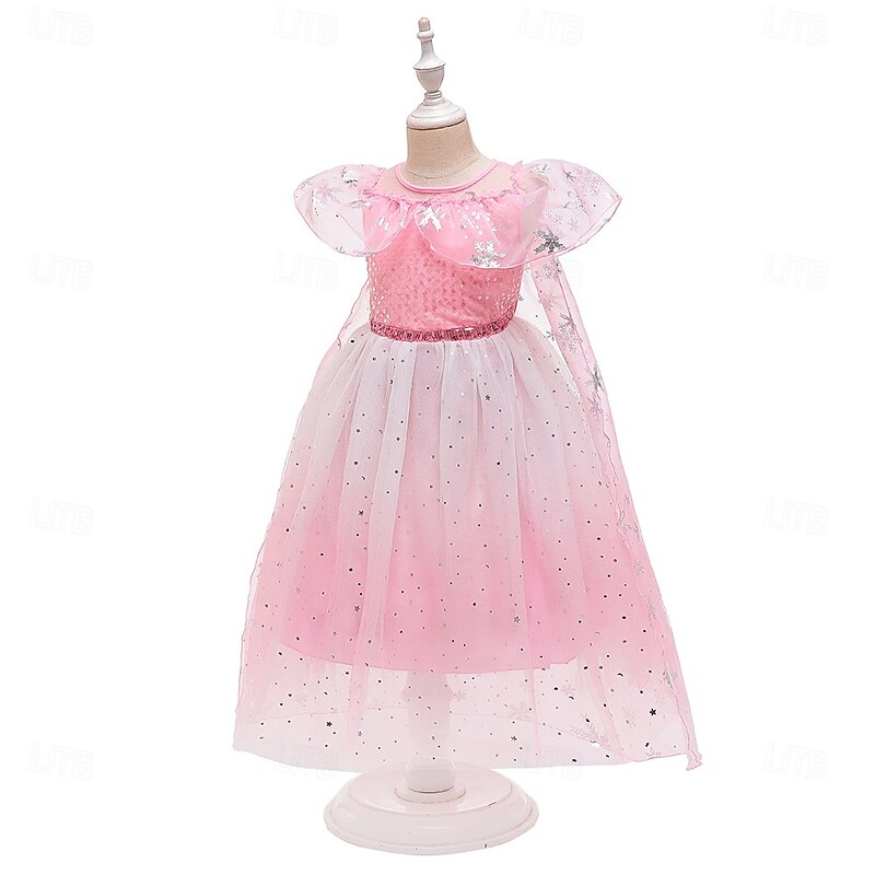 Frozen Princess Elsa Dress Flower Girl Dress Tulle Dresses Carnival Costume Movie TV Theme Costumes Movie Cosplay for Girls' Kid's Halloween Carnival Mardi Gras Performance Party Stage2