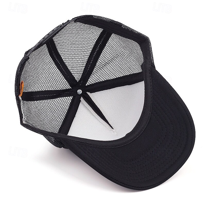 Men's Snapback Hat Baseball Cap Sun Hat Trucker Hat Mesh Cap Black White Cotton Mesh Back Adjustable Fashion Casual Daily Festival Print Sunscreen Breathable3