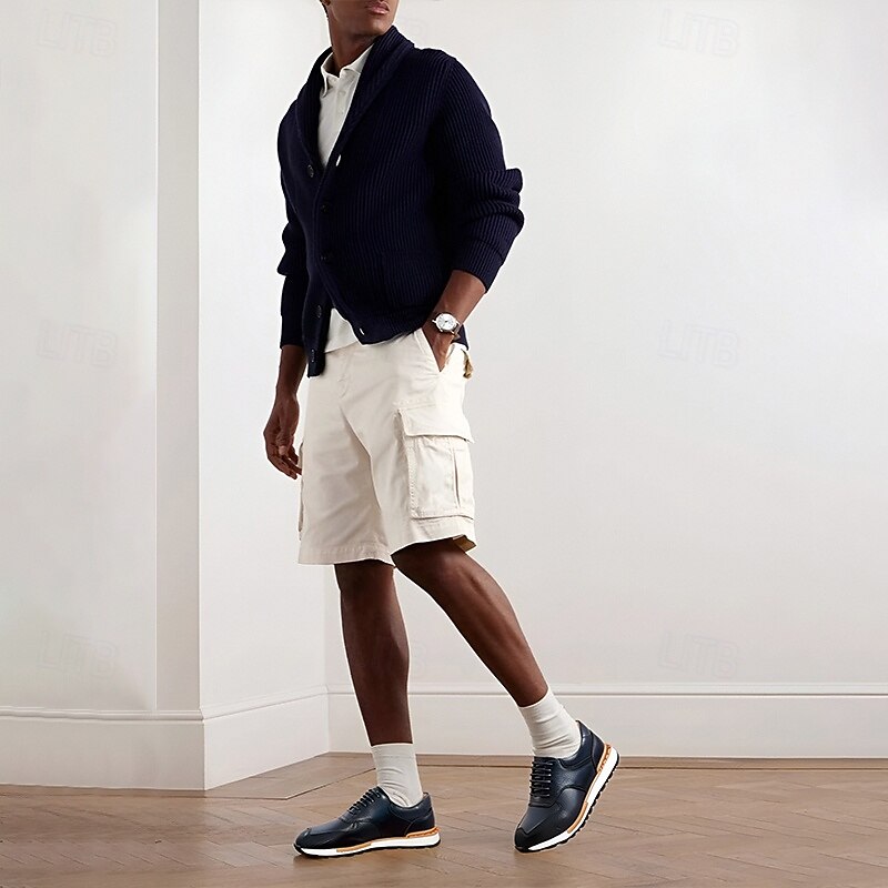 Men's Premium Cowhide Leather Sneakers with Contrasting Sole – Stylish Casual and Sporty Footwear for Everyday Wear2