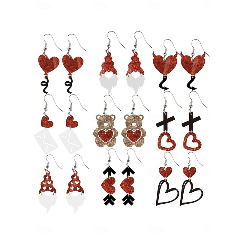 Hoop Earrings Classic Retro Sweet Heart Earrings Jewelry 1# / 2# / 3# For Valentine's Day Street