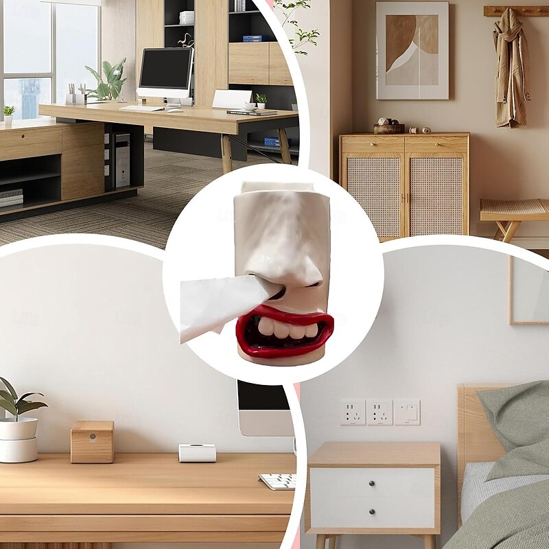 Funny Tissue Box, 13 cm Resin Tissue Dispenser, Decorative Tissue Box Dispenser, Creative 3D Cosmetic Tissue Box, Dispenser Boxes for Face Tissues for Home and Kitchen4