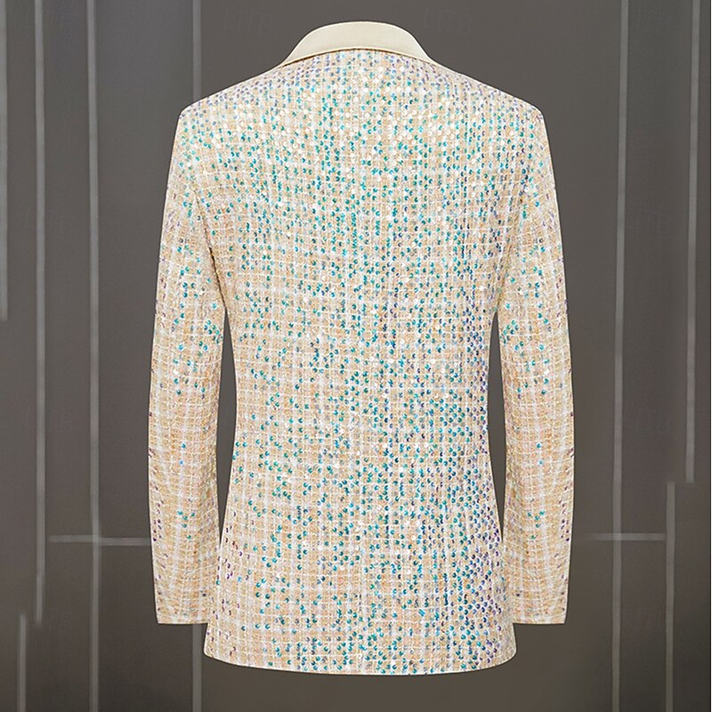 Disco 1980s Pants Outfits Suits & Blazers Disco Sequins Fancy Dress Men's Masquerade Performance Party Club Adults' Coat Pants All Seasons3