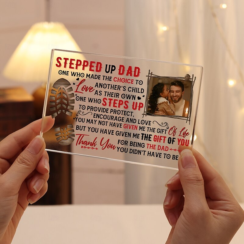 Personalized Acrylic Photo Plaque Custom Best Gift for Dad, Table Decor for Father's Day, Wedding, Anniversary, Date Night, Birthday, Living Room4