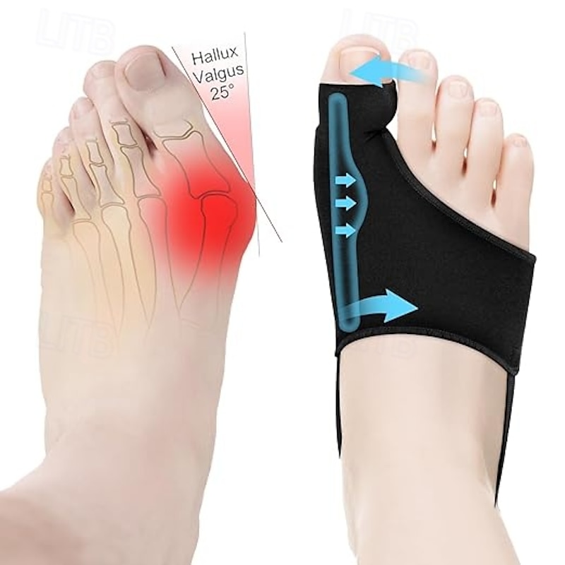 2 Pcs Bunion Corrector for Women Men Bunion Socks Toe Corrector Comfortable Breathable for Day/Night Support, Hallux Valgus Pain Relief Non-Slip Big T