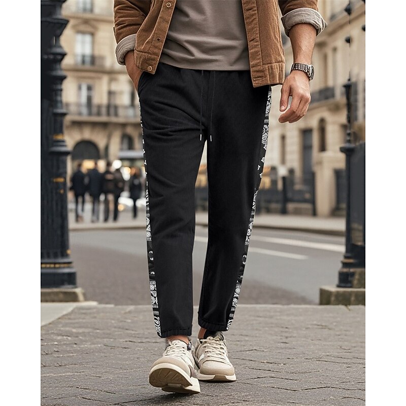 Men's Athletic Pants Sweatpants Joggers Trousers Pocket Elastic Waist Drawstring Color Block Comfort Sports Outdoor Daily Fashion Casual Black Navy Blue Micro-elastic4