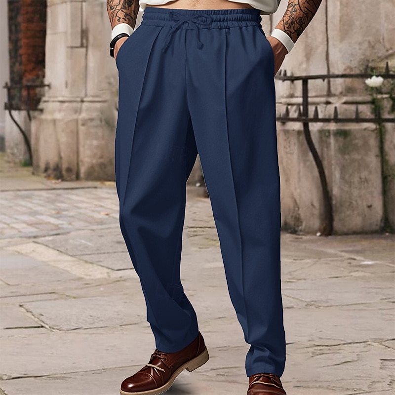 Men's Sweatpants Wide Leg Sweatpants Trousers Pocket Drawstring Elastic Waist Plain Comfort Sports Outdoor Daily Fashion Casual ArmyGreen Black Micro-elastic4