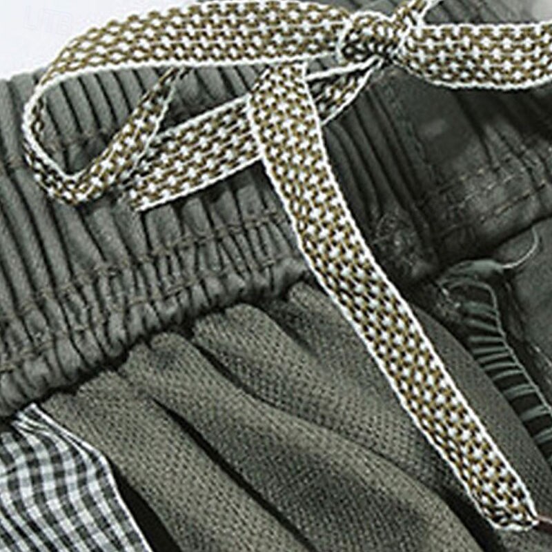 Men's Cargo Pants Trousers Pocket Drawstring Elastic Waist Plain Wearable Outdoor Daily Camping & Hiking Fashion Classic Black Yellow4