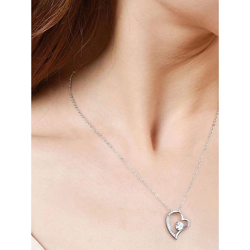Necklace Copper Women's Fashion Cute Classic Heart Lovely Heart Shape Necklace For Party Gift Daily Valentine's Day3