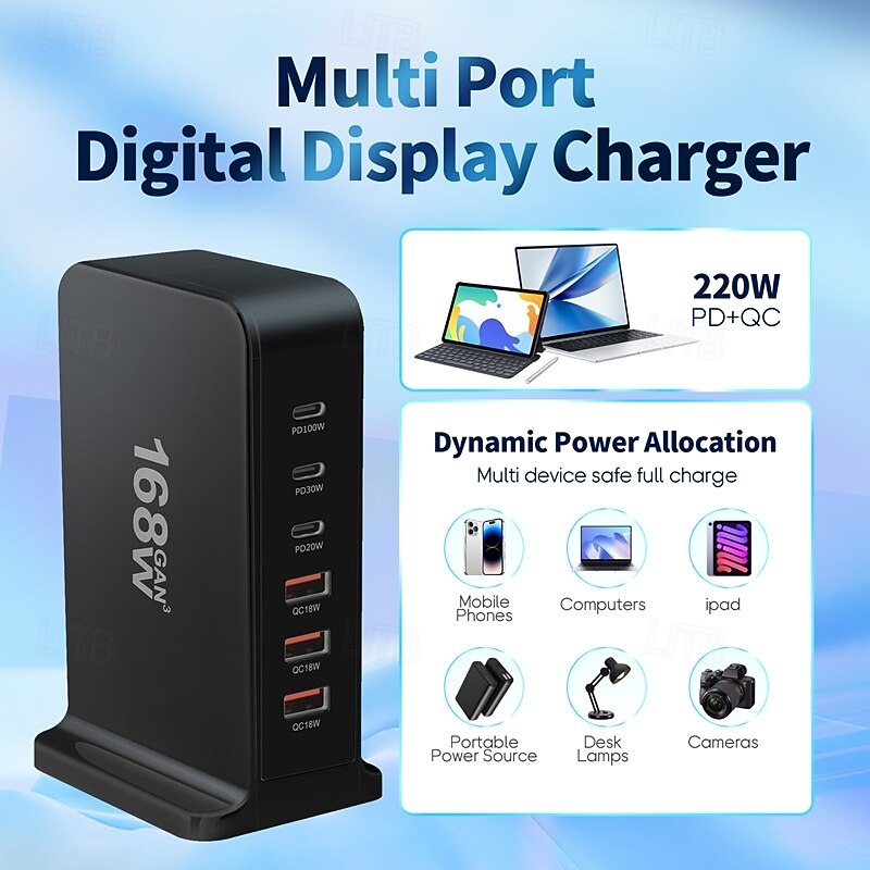 USB 3.0 Hubs 6 Ports 6-in-1 Support Power Delivery Function USB Hub with USB 3.0 Type B 5V / 3A Power Delivery For Laptop Tablet Smartphone2