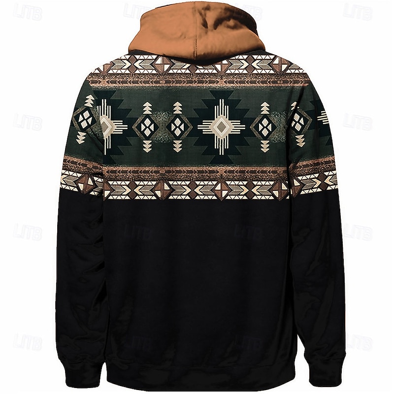 Men's Color Block Graphic Prints Hoodie Hoodies Sweatshirt Streetwear Designer Long Sleeve Hooded Sports & Outdoor Daily Sports Black Dark Green Zipper Print Spring &  Fall Designer3