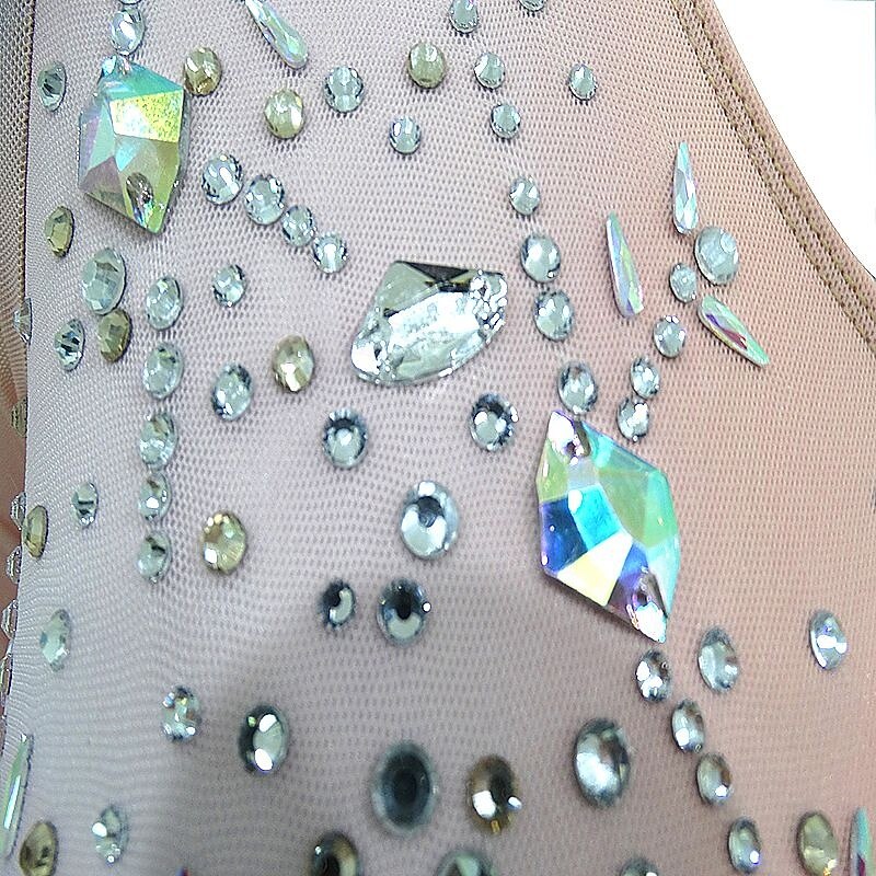 Figure Skating Dress Women's Girls' Ice Skating Dress Sky Blue High Elasticity Training Competition Skating Wear Classic Crystal / Rhinestone Long Sleeve Ice Skating Figure Skating4