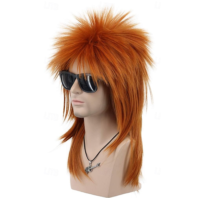 Men and Women Long Straight Wig 70s 80s Rocker Punk Rock Disco Mullet Wig For Carvinal Halloween Wigs4