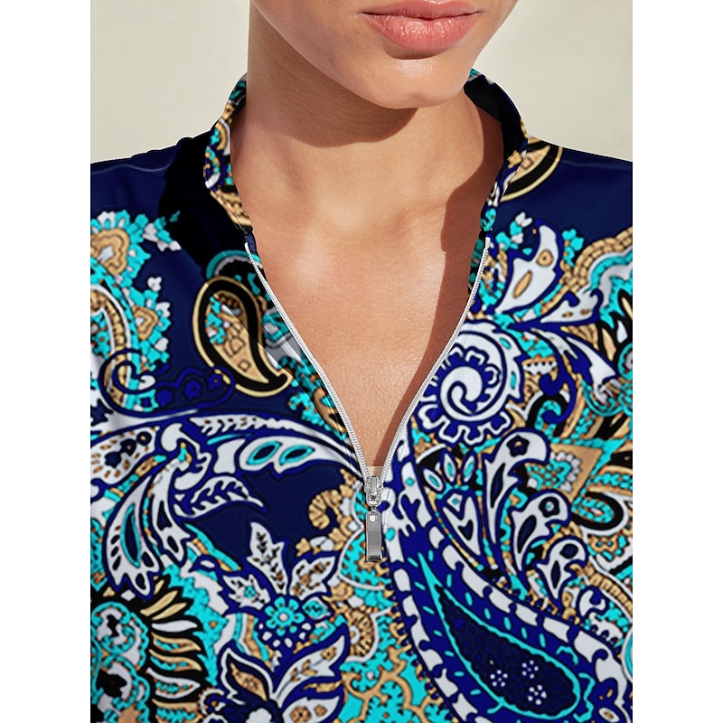 Women's Golf Dress Dark Navy Long Sleeve Ladies Golf Attire Clothes Outfits Wear Apparel4