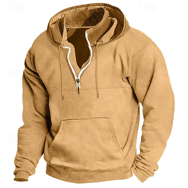 Men's Hoodie Quarter Zip Hoodie Tactical Hoodie Tactical Black Wine Navy Blue Dark Green Camel Hooded Plain Sports & Outdoor Daily Holiday Streetwear Cool Casual Spring &  Fall Clothing Apparel2