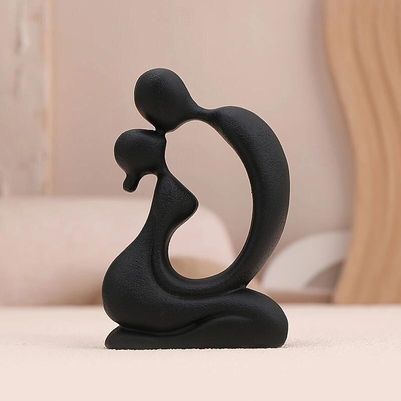 Resin Couple Kissing Statue, Artistic Craft for Home Living Room Office Cafe Decor, Versatile Indoor & Outdoor Tabletop Entrance Ornament Valentine's Day3