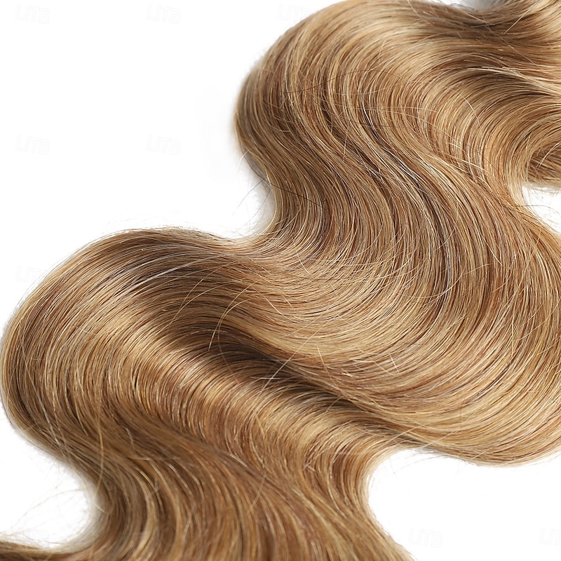 27# Color Hair Light Brown 3 Bundles Body wave Human Hair Extensions 12-24 inch4