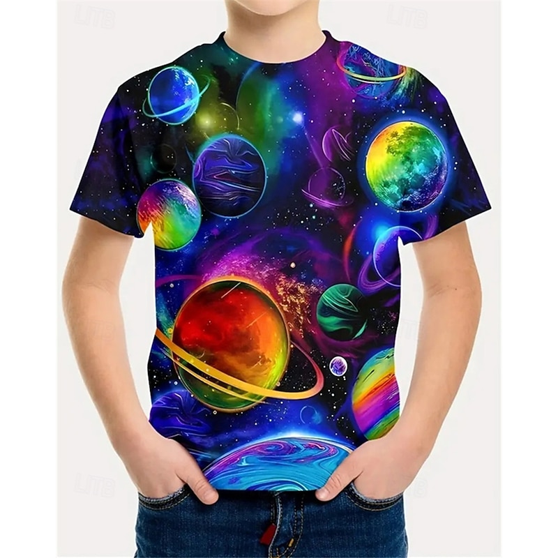 Boys 3D Graphic T shirt Tee Short Sleeve Summer Spring Fashion Basic Kids 4-12 Years Crew Neck Outdoor Casual Daily Regular Fit