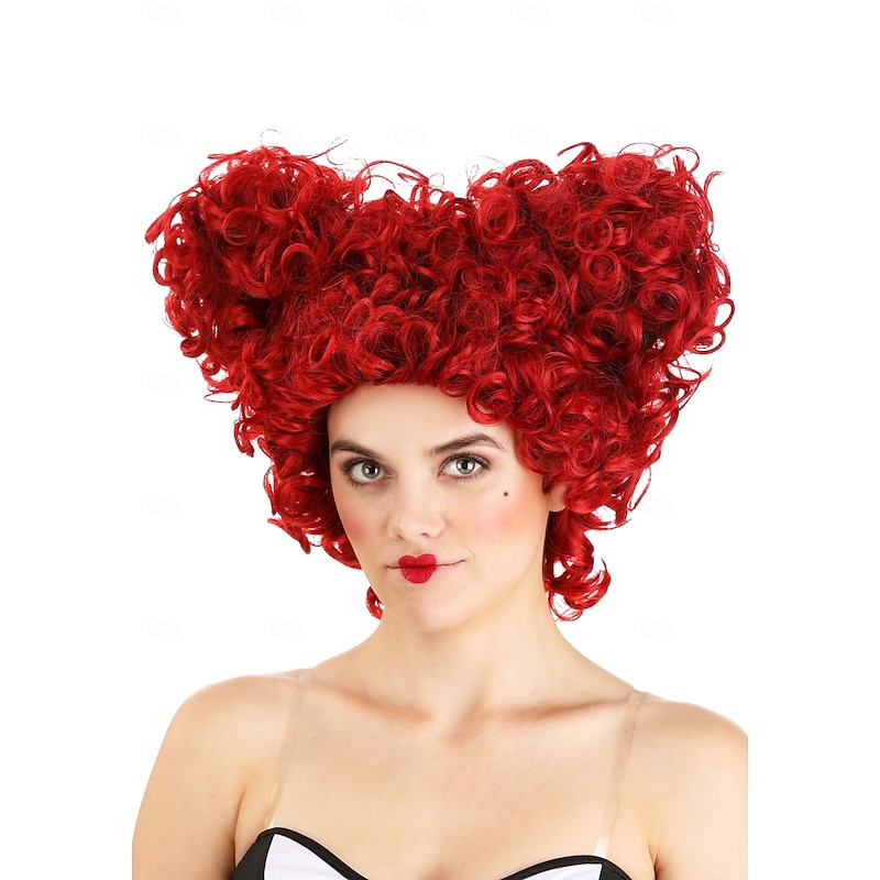 Royal Red Heart Costume Wig for Women For Carvinal Halloween Wigs