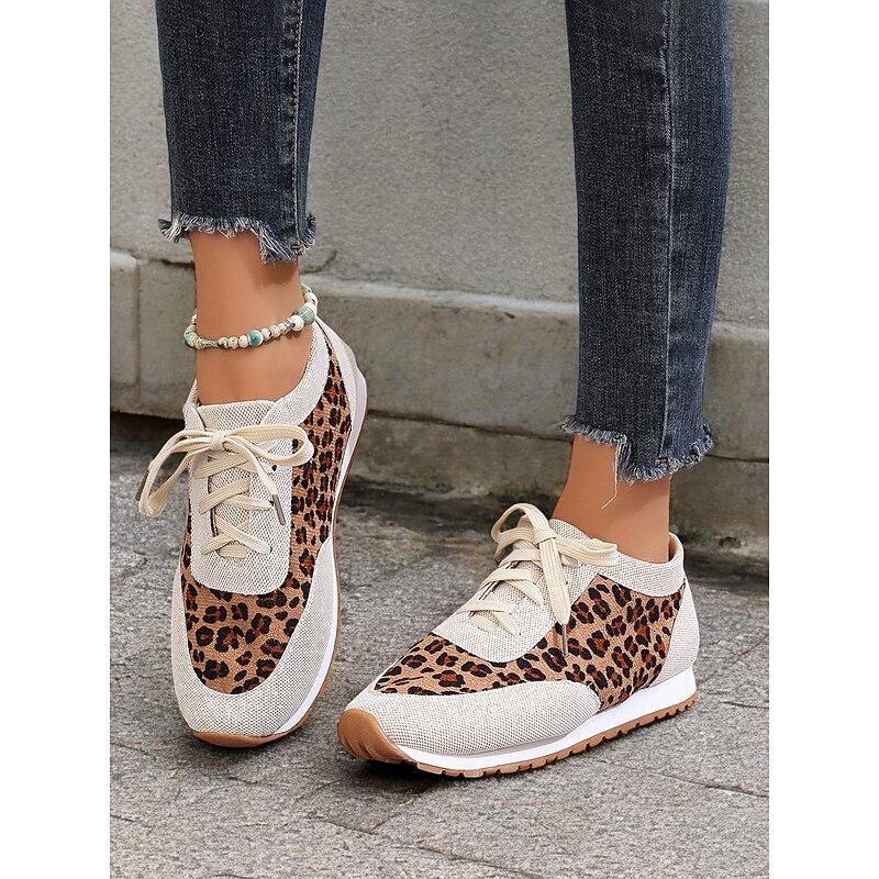 Women's Trendy Leopard Print Sneakers with Black Accents | Perfect for Casual Wear4