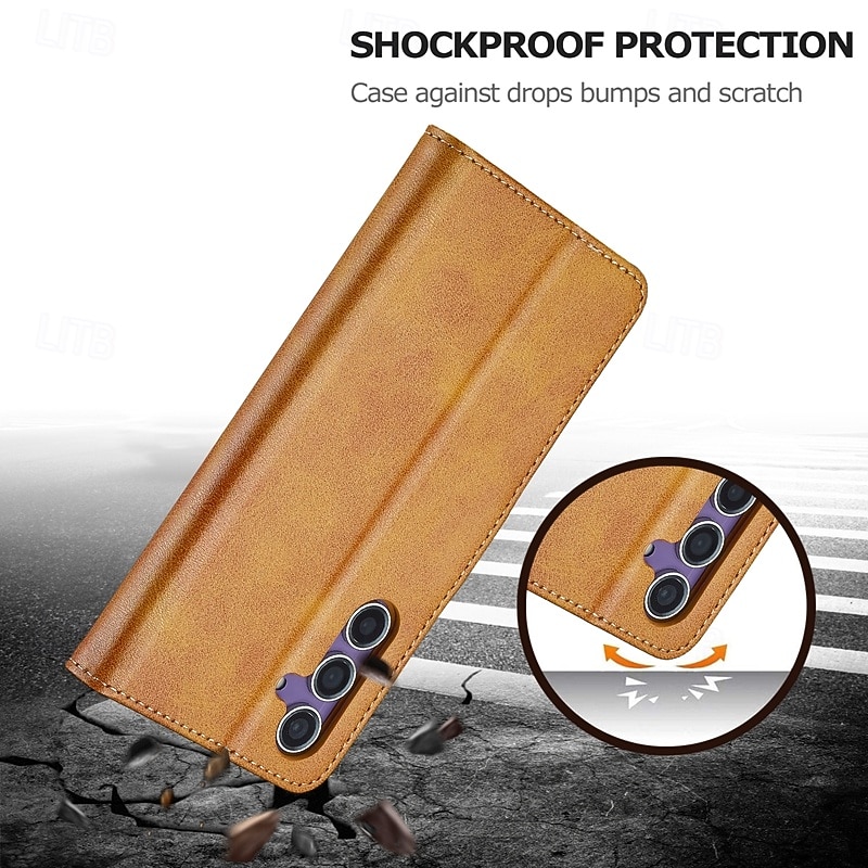 Phone Case For Samsung Galaxy S25 S24 S24 FE S23 S22 S21 Ultra Plus S20 Flip Cover with Stand Holder Magnetic Card Slot Retro TPU PU Leather4