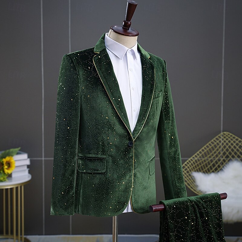 Retro Vintage Roaring 20s 1920s Outfits Suits & Blazers The Great Gatsby Gentleman Fancy Dress Men's Masquerade Party Event / Party Bachelorette Party Adults' Coat Pants3