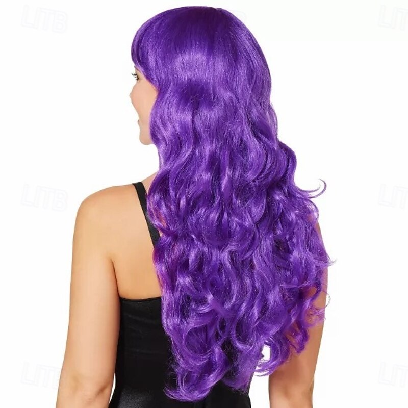 Purple Curls Wig For Carnival Fancy Dress Party Halloween Cosplay Costume High-Quality Synthetic Hair2