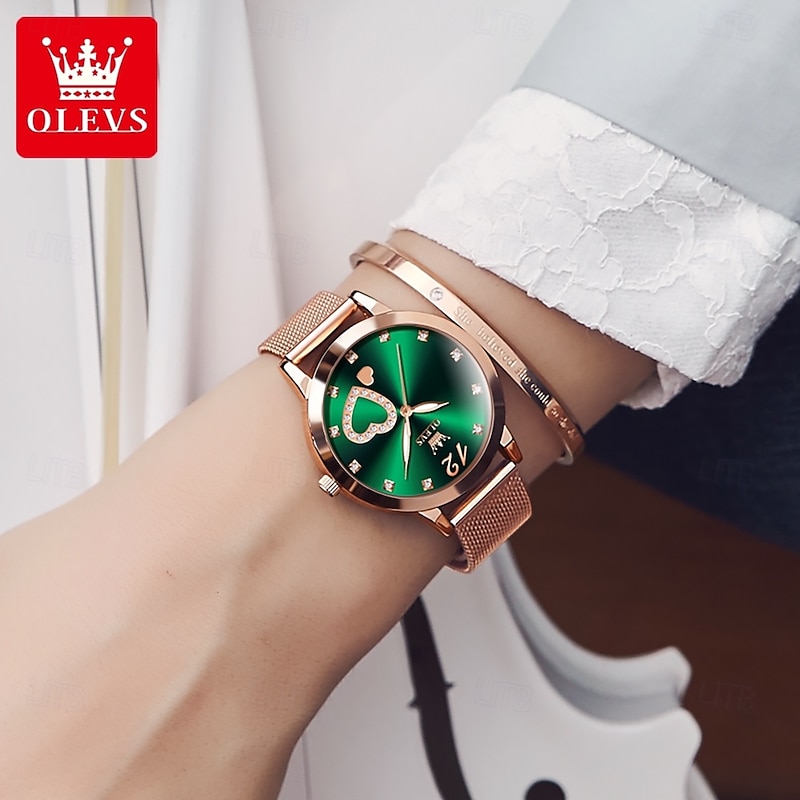 OLEVS Women Quartz Watch Fashion Casual Wristwatch Luminous Waterproof Decoration Stainless Steel Watch3