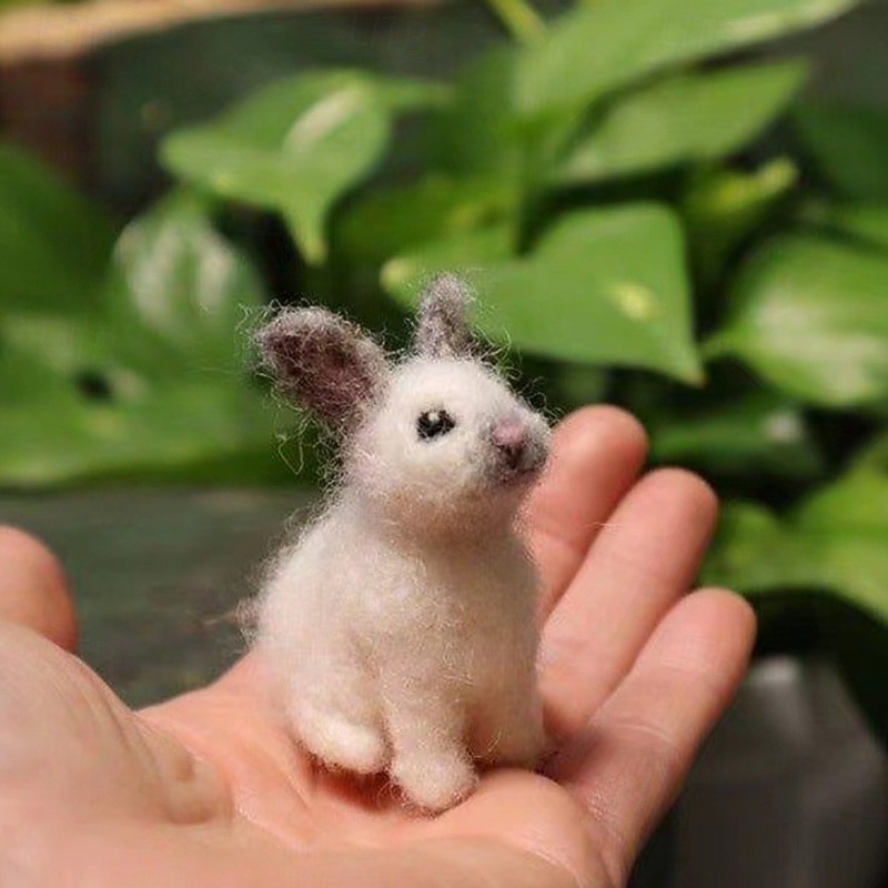 Waldorf Doll Accessories Handmade Wool Soft Baby Bunny Girl Accompany Rag Dolls Birthday Gift Knitted Doll Cute Girls Plush Doll Stuffed Toy Personalized Woven Doll Kit