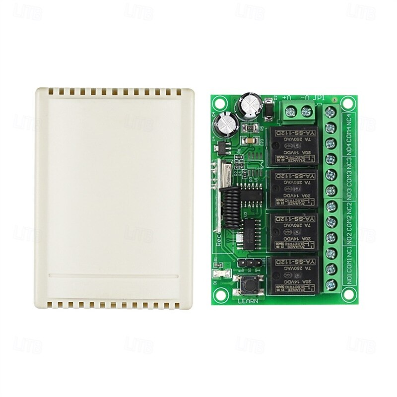 433Mhz Universal Wireless Remote Control Switch DC 12V 4CH relay Receiver Module with 4 Channel RF Remote4