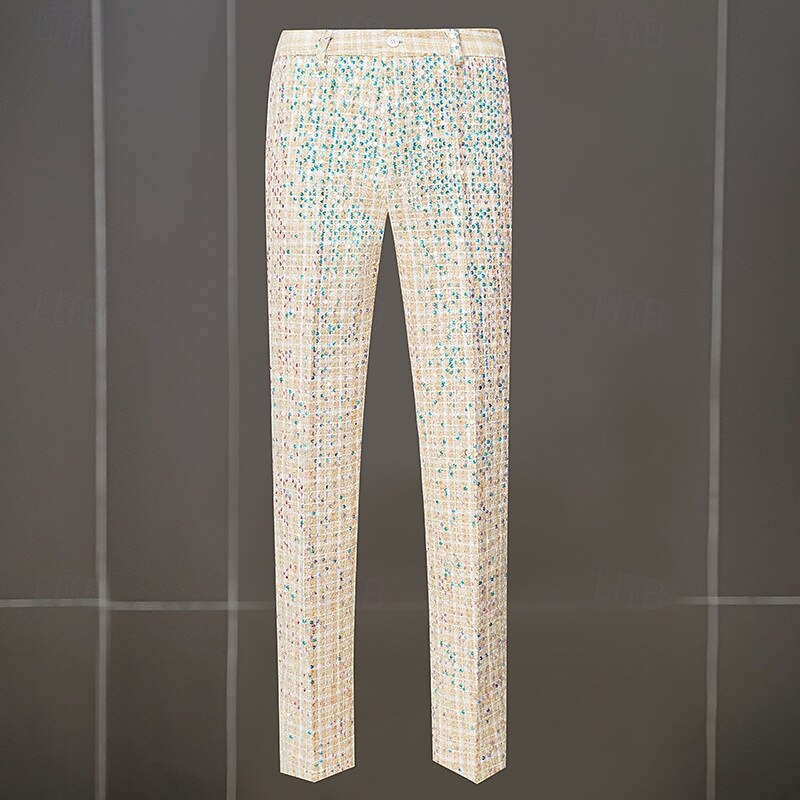 Disco 1980s Pants Outfits Suits & Blazers Disco Sequins Fancy Dress Men's Masquerade Performance Party Club Adults' Coat Pants All Seasons4
