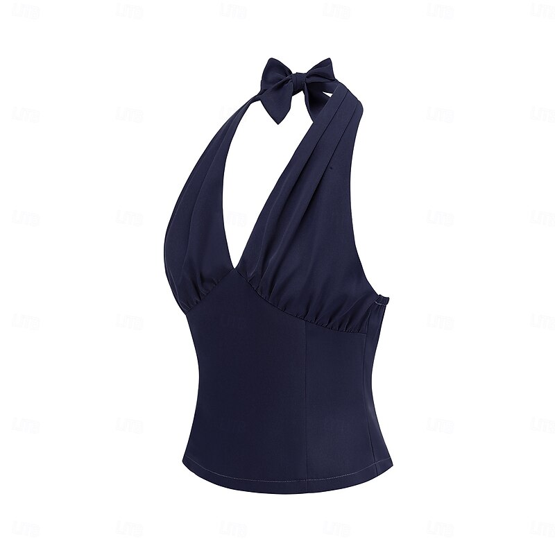 Retro Vintage 1950s Crop Top Halter Fancy Dress Women's Masquerade Event / Party Bachelorette Party Festival Adults' Top2