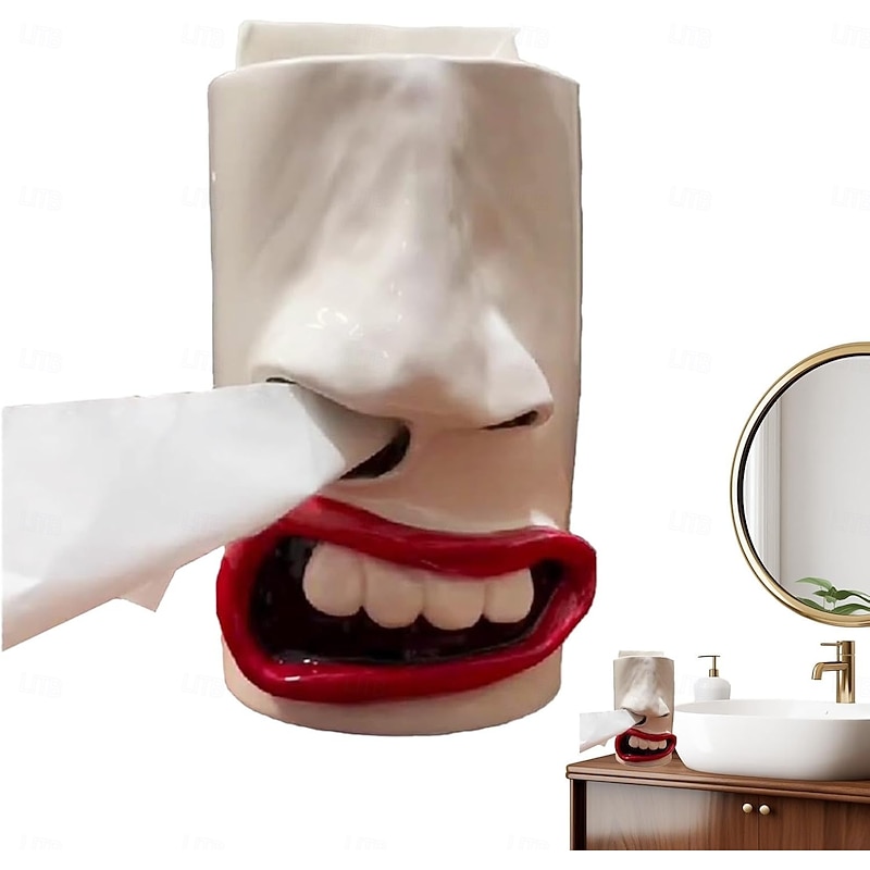Funny Tissue Box, 13 cm Resin Tissue Dispenser, Decorative Tissue Box Dispenser, Creative 3D Cosmetic Tissue Box, Dispenser Boxes for Face Tissues for Home and Kitchen3