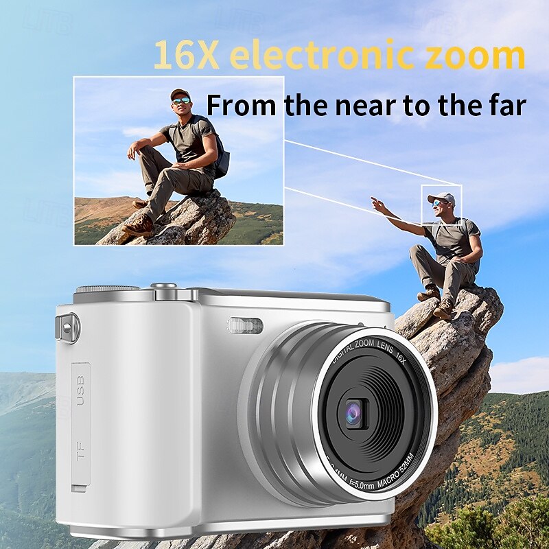 Retro Fashion 64 Megapixel Digital Camera 4K HD CMOS Lens HD Wide-Angle Shooting Camera4