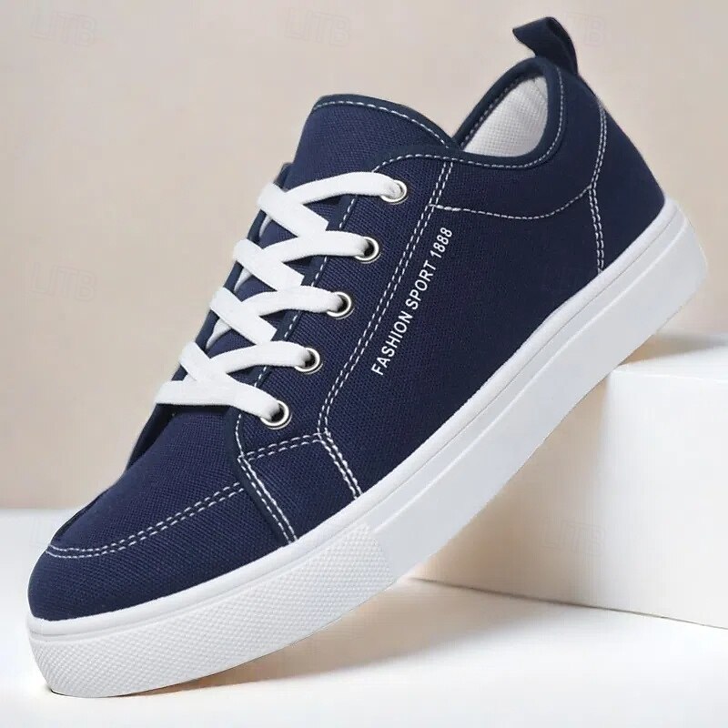 Men's Casual Canvas Sneakers – Lightweight Lace-Up Shoes with Durable Sole for Everyday Wear and Outdoor Activities4