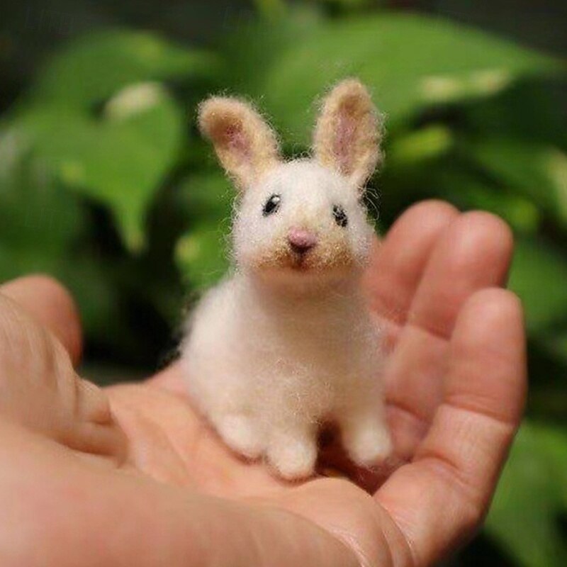 Waldorf Doll Accessories Handmade Wool Soft Baby Bunny Girl Accompany Rag Dolls Birthday Gift Knitted Doll Cute Girls Plush Doll Stuffed Toy Personalized Woven Doll Kit3