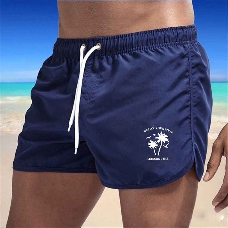 Men's Swim Trunks Swim Shorts Board Shorts Bathing Suit Drawstring Swimming Surfing Beach Water Sports Printed Summer Spring