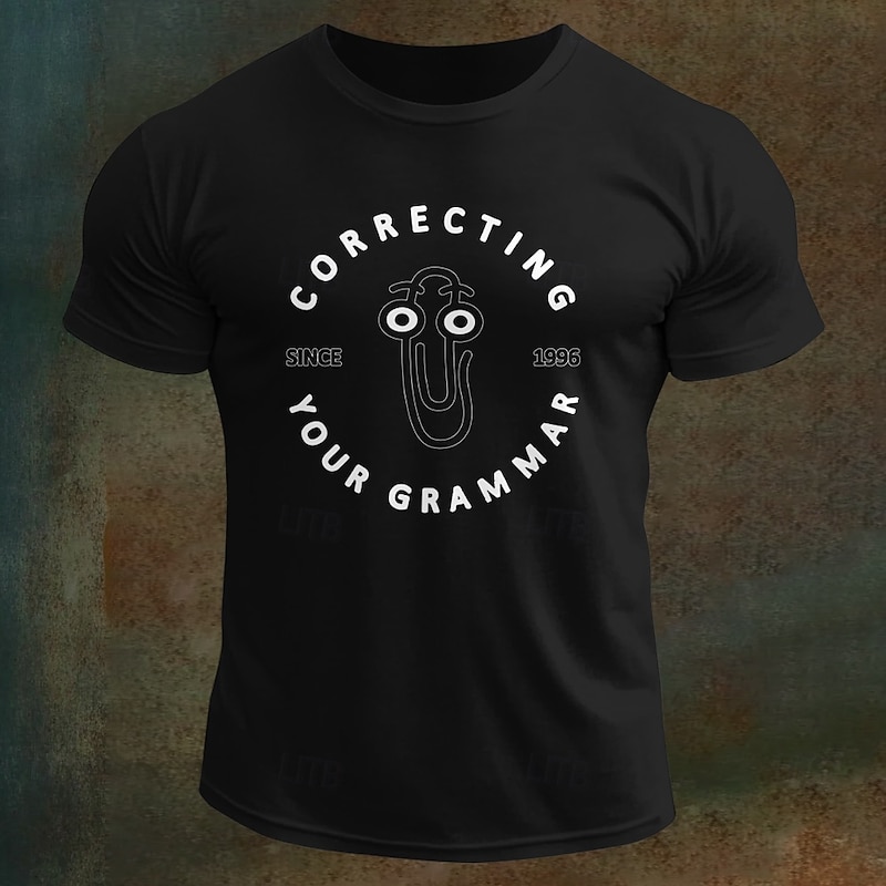 Men's Letter Printed Funny T Shirt Tee Top 100% Cotton Short Sleeve Graphic Shirt Black White Army Green Comfortable Tee Vacation Street Fashion Designer Clothing2