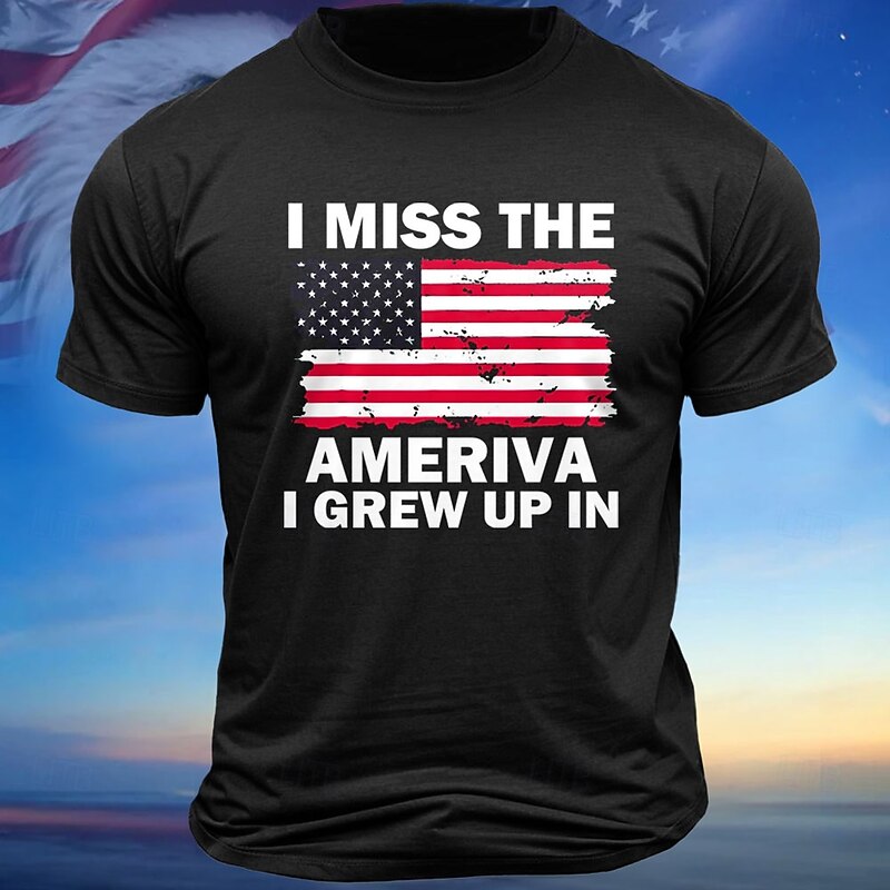 Men's American US Flag Letter Printed Patriotic T Shirt Tee Top 100% Cotton Short Sleeve Graphic Shirt Black White Army Green Comfortable Tee Vacation Street Fashion Designer Clothing2