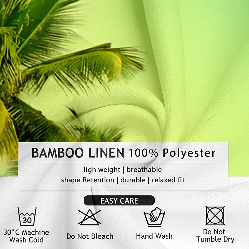 Men's Palm Tree Summer Hawaiian Shirt Aloha Shirt Short Sleeve Hawaiian Resort Vacation Causal Casual Summer Spring Turndown Button Up Green3