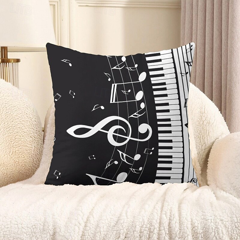 Decorative Toss Pillows Cover 1PC Graphic Music Soft Square Cushion Case Pillowcase for Bedroom Livingroom Sofa Couch Chair Summer Spring4