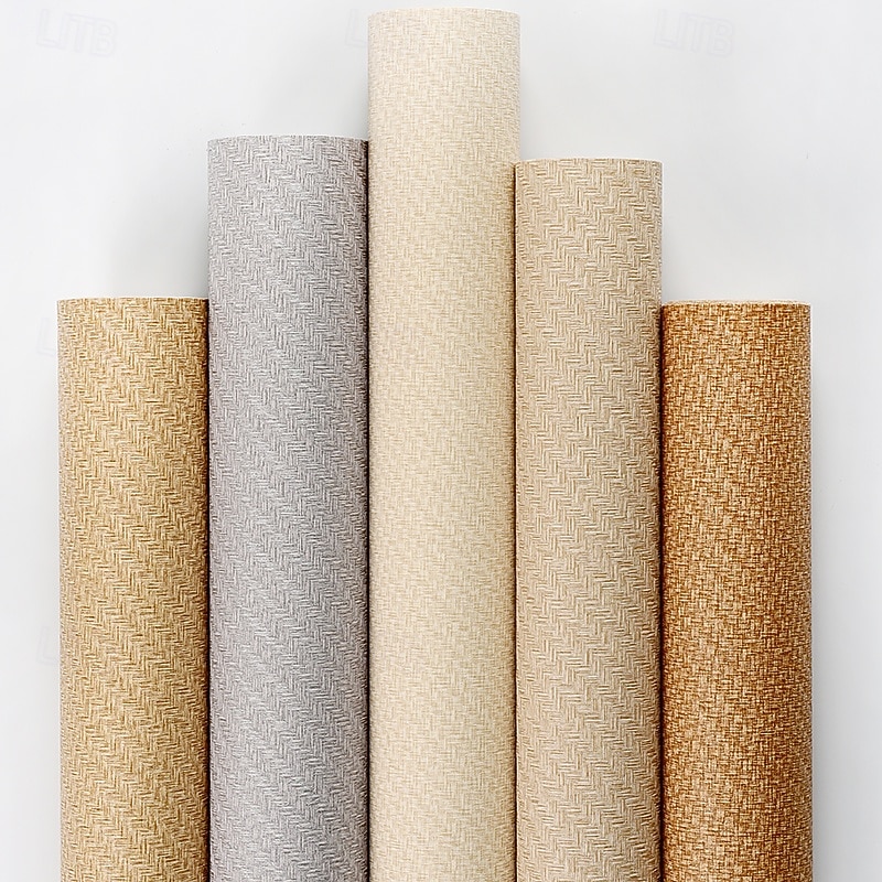 1 Roll Chinese Style Imitation Grass Cloth Woven Wallpaper for Restaurants Cafes Hotels Decorative Wallpapers Retro Nostalgic 3D Imitation Bamboo Linen Wallpaper Non Self-adhesive 950x53cm/374x20inch