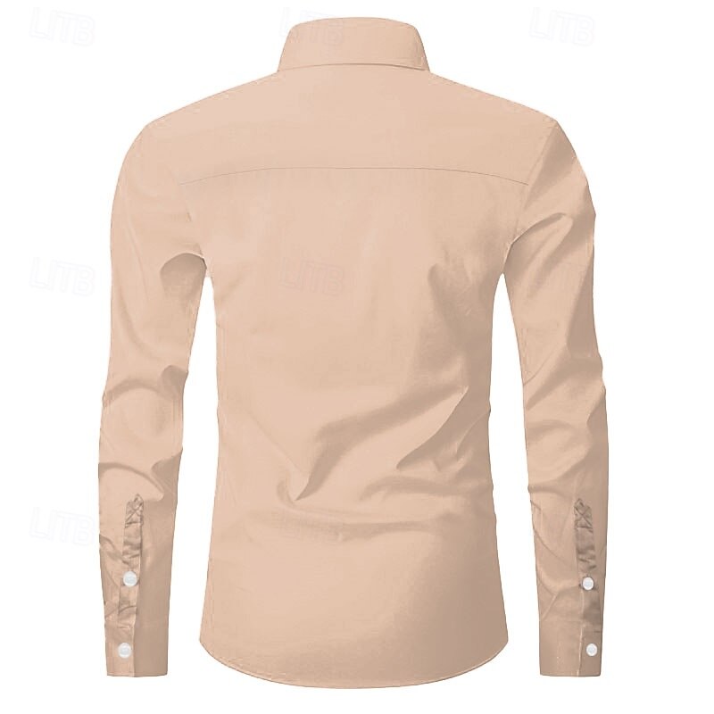 Men's Florals Western Shirt Cowboy Shirt Long Sleeve Western Style Spring Fall Turndown Button Up Beige2