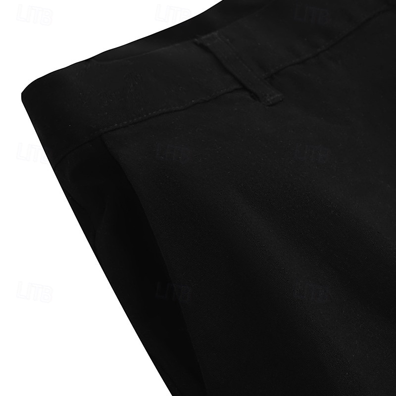 Men's Trousers Chinos Chino Pants Front Pocket Plain Comfort Breathable Full Length Business Casual Daily Fashion Streetwear Black White Inelastic4