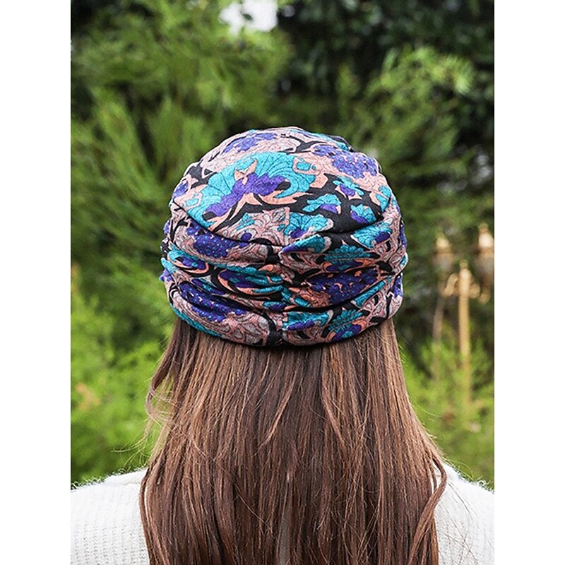 Women's Multicolored Paisley Print Slouchy Cap – Lightweight Bohemian-Style Hat for Casual Wear, Outdoor Activities, and Travel2