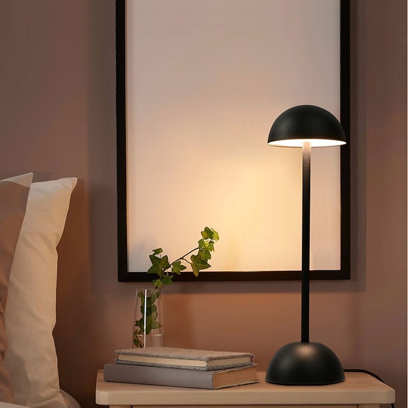 Mushroom Metal Desk Lamp, Wireless USB Charging Touch Bedside Light Bar Bar Atmosphere Lamp Lighting Fixture for Living Room Bedroom 1PC3