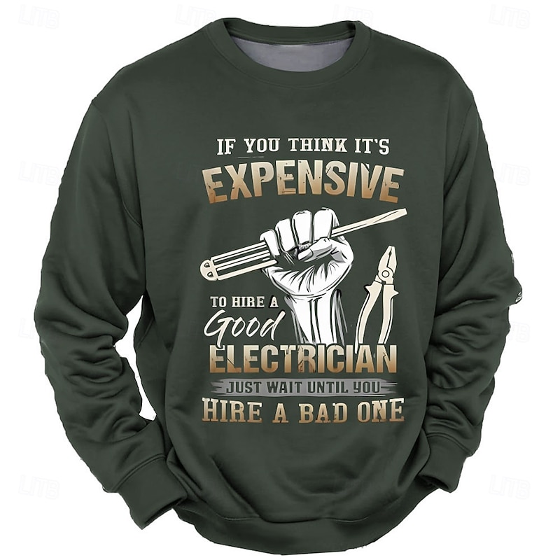Men's Funny Electrician Sweatshirt - 'Good Electrician vs. Bad One' Work Humor Long Sleeve3