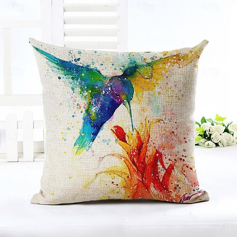 Cushion Cover 1PC Soft Decorative Square Throw Pillow Cover Cushion Case Pillowcase for Sofa Bedroom  Superior Quality Mashine Washable Pack of 1 Faux Linen Cushion for Sofa Couch Bed Chair